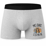 Boxer Homme Mes chats c'est ma vie – Impression devant