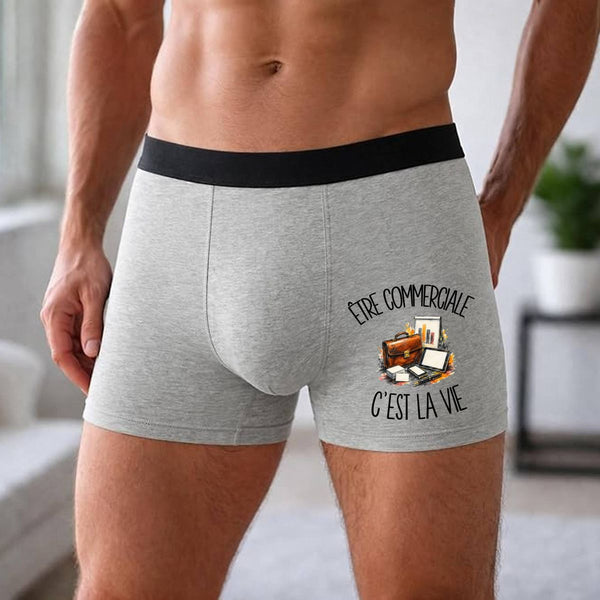 Boxer Homme Être commerciale c'est la vie – Impression devant