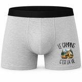 Boxer Homme Le camping c'est la vie – Impression devant