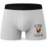 Boxer Homme Le coq c'est la vie – Impression devant