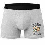 Boxer Homme Les timbres c'est la vie – Impression devant