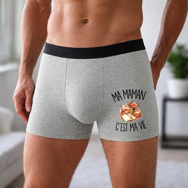 Boxer Homme Ma maman c'est ma vie – Impression devant