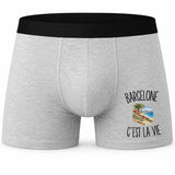 Boxer Homme Barcelone c’est la vie – Impression devant
