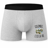 Boxer Homme Colombes c’est la vie – Impression devant