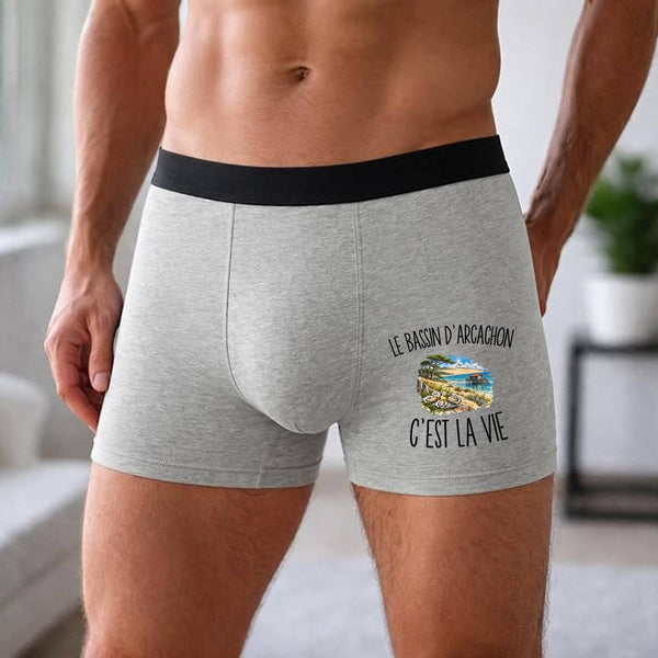 Boxer Homme Le Bassin d’Arcachon c’est la vie – Impression devant