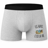 Boxer Homme Les Alpes c’est la vie – Impression devant