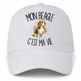 Casquette Blanche Mon Beagle c'est ma vie
