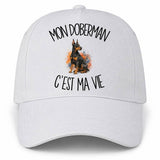Casquette Blanche Mon Doberman c'est ma vie