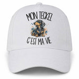 Casquette Blanche Mon Teckel c'est ma vie