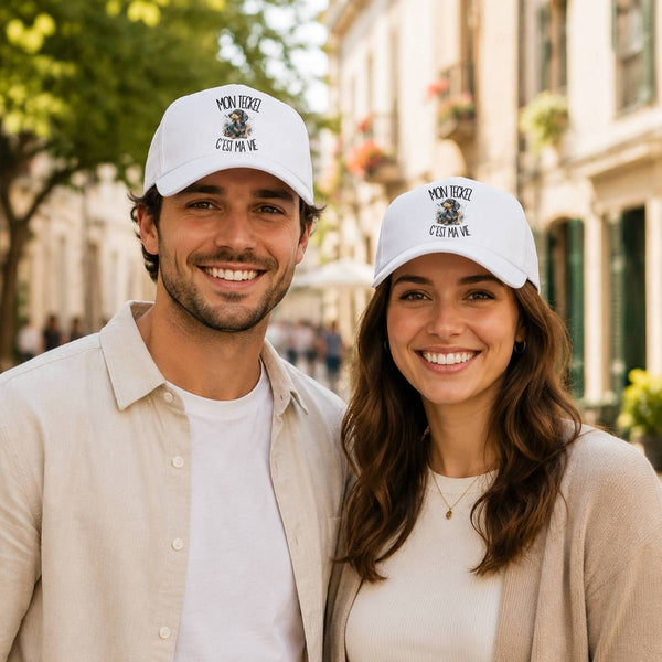 Casquette Blanche Mon Teckel c'est ma vie