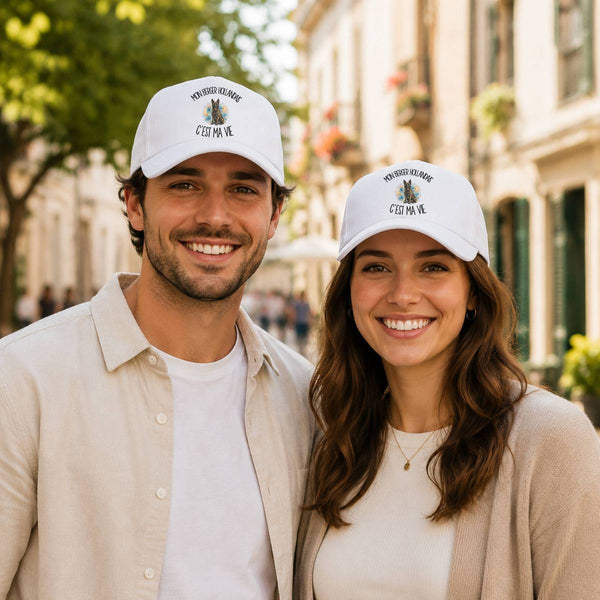 Casquette Blanche Mon Berger Hollandais c'est ma vie