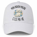Casquette Blanche Mon Bichon Maltais c'est ma vie