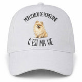 Casquette Blanche Mon Loulou de Poméranie c'est ma vie