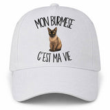 Casquette Blanche Mon Burmese c'est ma vie