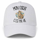 Casquette Blanche Mon Ocicat c'est ma vie