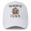 Casquette Blanche Mon Highland Fold c'est ma vie