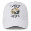 Casquette Blanche La lecture c'est la vie