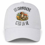 Casquette Blanche Les champignons c'est la vie