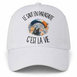 Casquette Blanche Le saut en parachute c'est la vie