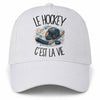 Casquette Blanche Le hockey c'est la vie