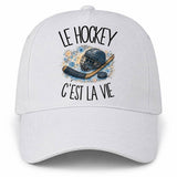 Casquette Blanche Le hockey c'est la vie