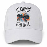 Casquette Blanche Le karaté c'est la vie