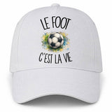 Casquette Blanche Le foot c'est la vie