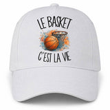 Casquette Blanche Le basket c'est la vie