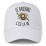 Casquette Blanche Le baseball c'est la vie