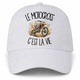 Casquette Blanche Le motocross c'est la vie