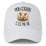 Casquette Blanche Mon cochon c'est ma vie