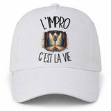 Casquette Blanche L'impro c'est la vie