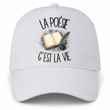 Casquette Blanche La poésie c'est la vie