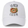 Casquette Blanche La pizza c'est la vie