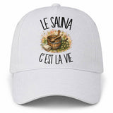 Casquette Blanche Le sauna c'est la vie