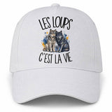 Casquette Blanche Les loups c'est la vie