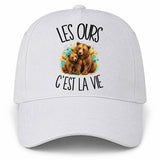 Casquette Blanche Les ours c'est la vie