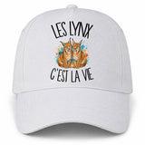 Casquette Blanche Les lynx c'est la vie