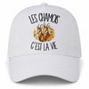 Casquette Blanche Les chamois c'est la vie