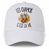 Casquette Blanche Les chamois c'est la vie
