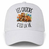 Casquette Blanche Les castors c'est la vie