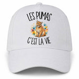 Casquette Blanche Les pumas c'est la vie