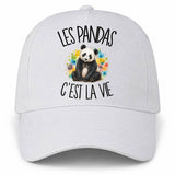 Casquette Blanche Les pandas c'est la vie