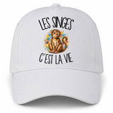 Casquette Blanche Les singes c'est la vie