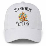 Casquette Blanche Les kangourous c'est la vie