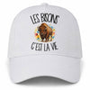 Casquette Blanche Les bisons c'est la vie
