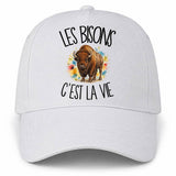 Casquette Blanche Les bisons c'est la vie