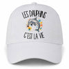 Casquette Blanche Les dauphins c'est la vie