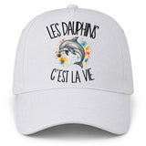 Casquette Blanche Les dauphins c'est la vie