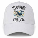 Casquette Blanche Les baleines c'est la vie